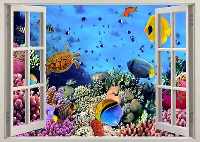 Under Water Wall Earthenware Decor 3D Kitchen Bathroom Fish Mural Sticker Z548 • £10.99