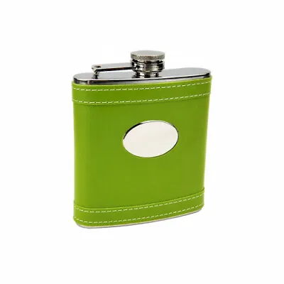 6 Oz Lime Green Hip Flask With Free Personalization • $9.72