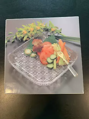 NIB With Sticker Mikasa Crystal Georgian Cut Square Hostess Platter • $17