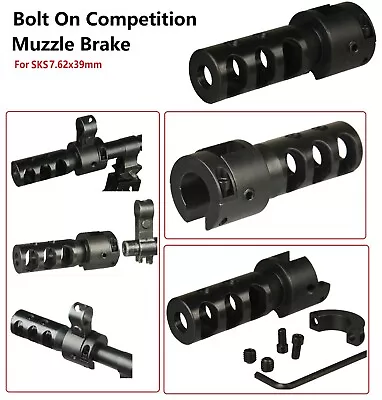 All Steel 7.62x39mm Bolt On Comp Muzzle Brake Recoil Reducer W Tighten Screw • $43.99