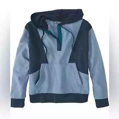 Title Nine Off The Grid Fleece Hoodie Pullover Jacket Blue Womens Size XL • $57.99