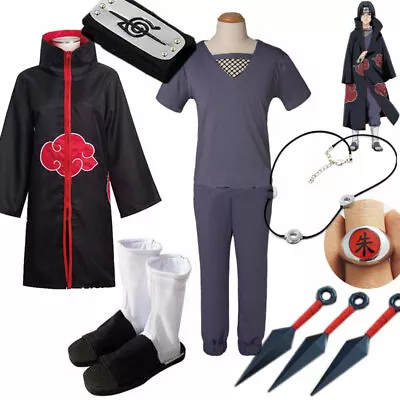 $28.50 • Buy Naruto Uchiha Itachi Cosplay Costume Akatsuki Cloak