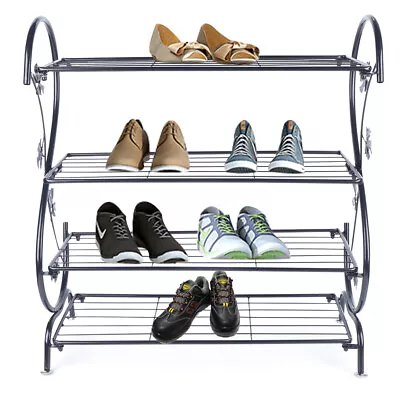 Vintage Shoe Rack Storage Organizer Cabinet Multifunctional Metal Shoe Stand • $29.45