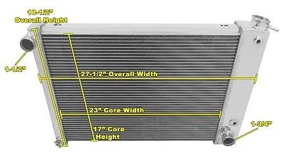 1 Inch Tubes Champion Cooling AE370 Aluminum Radiator Big Block DR 2 Row  • $238.69