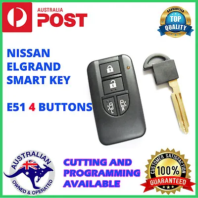 Nissan Elgrand E51 PROX SMART Key New 4 Buttons Uncut Blade • $250