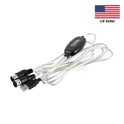 USB IN-OUT MIDI Interface Converter PC To Music Keyboard Adapter Cable • $8.98