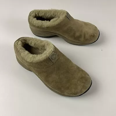 Womens Merrell Primo Chill Beige Suede Comfort Mule Slides Clogs Shoes Size 6.5 • $37.50