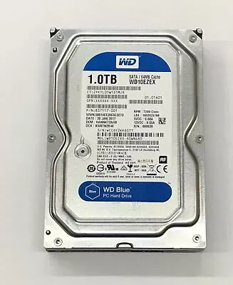 WD Blue 1TB 3.5  Inch SATA HDD Desktop Hard Disk Drive Used WD10EZEX • $34.99