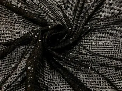 £1.20 • Buy Fancy Sequin Fabric Georgette Non- Stretch Shiny Sparkly Dress Deco Material