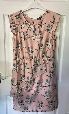 M&S Limited Collection Ladies Peach Mix Lined Dress Size 8 • £3.50