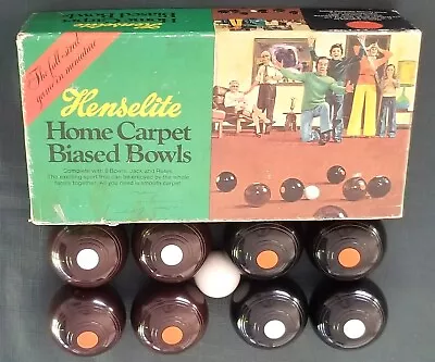 Henselite HOME CARPET BIASED BOWLS Made In Australia Indoor Set • $75