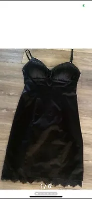 GUESS Los Angeles Black Satin Classic Marilyn Monroe Dress Size 8. Fully Lined • $30