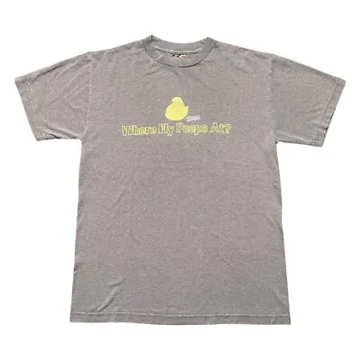 Where My Peeps At? Vintage T Shirt Easter Marshmallow Chick Size M Dark Gray • $12.75