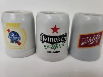 3 Assorted Ceramante Mini German Beer Stein Mugs Shot Glass Vintage.  • $12