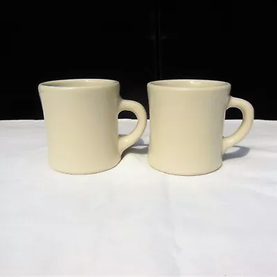 2 Vintage White Victor USA Diner Heavy Restaurant Ware Ceramic 7oz Coffee Mugs • $24.99