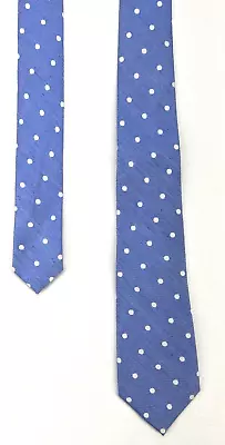 Lauren Ralph Lauren 58” Men’s Tie Linen/silk Handmade In China Blue White Dots • $26.76