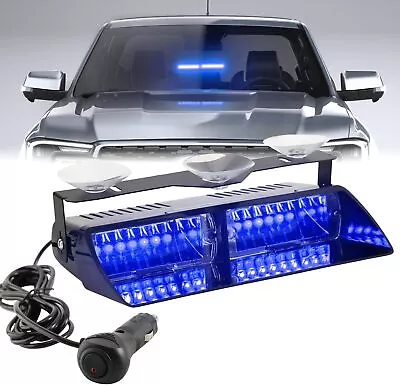 Universal 16 LED 12V Car LED Dash Windshield Visor Safety Signal Light Red/Blue • $22.21