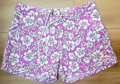 Vintage Y2K OP Women's Multi Hawaiian Floral Tropical Board Surfer Shorts 13/14 • $9.99