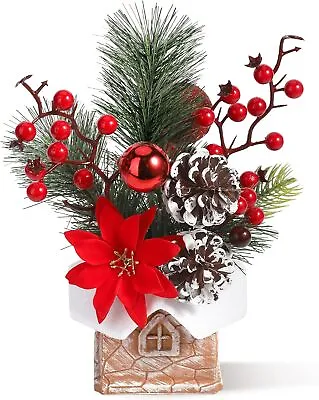 Small Christmas Tree Tabletop Artificial Mini Christmas  With Holiday • $38