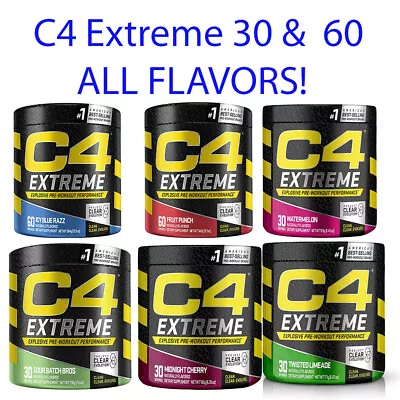 Cellucor C4 Extreme PREWORKOUT 30 & 60 Servings - ALL SIZES - ALL FLAVORS  • $16.99