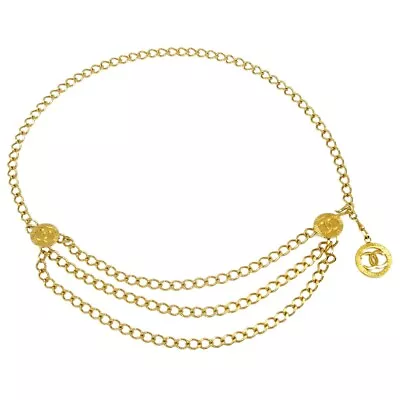 Chanel Medallion Chain Belt Gold Small Good 1984 171579 • £852.94