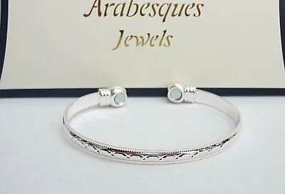 Ladies Diamond Cut Copper Magnetic Bangle/bracelet Arthritis/pain Relief Silver • £12.99
