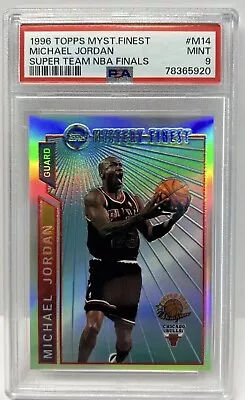 1996 Topps Mystery Finest Super Team-Finals Refractor M14 Michael Jordan PSA 9🔥 • $499