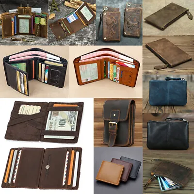 Leather Bifold/Trifold ID Card Holder Purse Wallet Billfold Handbag Slim Clutch • $20.95