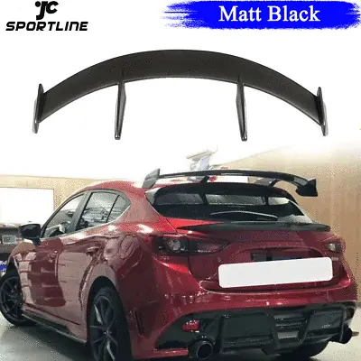 Matt Black Rear Roof Spoiler Wing Tail Lip FRP For Mazda 3 Axela Hatchback 14-19 • $402.31
