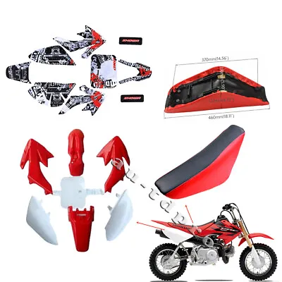 For Honda CRF50 Plastic Fender Kit + Sticker + Red Seat Dirt Bike Motorcycle  • $80.89