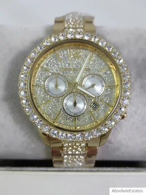 NEW Michael Kors Oversized Layton Gold Glitz Crystal Women's Watch MK6977 NIB • $185.98