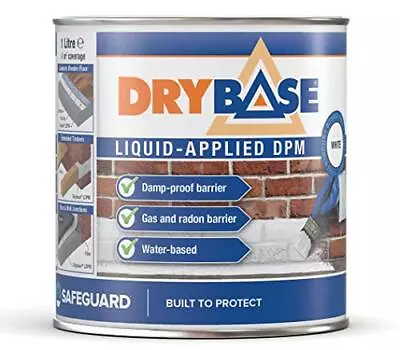 Drybase Liquid Damp Proof Membrane (1 Litre White) - Damp Proofing Paint For • £25.39