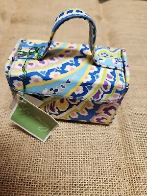 NWT Vera Bradley Capri Blue Mini Jewelry Box Hard Case Travel • $23.99