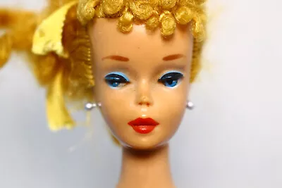 Vintage 1960 Barbie #4 Ponytail Blonde W/ Earrings • $399.99