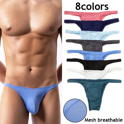 Mens Sexy Nylon Briefs Cool Ice Silk Low-rise Underwear Bikini Pouch Panties • $3.48