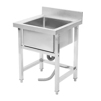 Commercial Kitchen Sink Stainless Steel Stand Single Bowl Washing Catering Sink • £109.95
