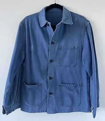 VINTAGE 70s European Blue Chore Coat - Sourced From UK Fits Like M/L • $105