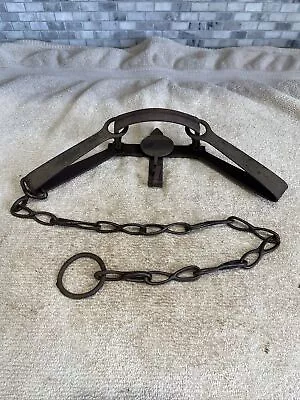 Vintage Early Newhouse No 2 Double Long Spring Trap Cast 8 Chain Victor Sargent • $61