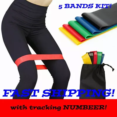 New Set Of 5 Resistance Bands Workout Loop Exercise CrossFit Fitness Yoga Pilate • $4.99