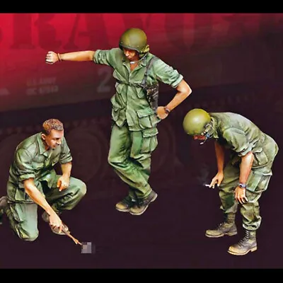 1:35 Resin Figures Model Kit Vietnam War US Soldiers 3 Man Unassembled Unpainted • $16.80