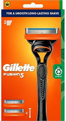 Gillette Fusion 5 Razor Handle + 2 Cartridges Smooth Long-Lasting Shave-AU • $15.98