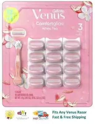 12 Gillette Venus Comforglide White Tea Razor Blades Refill Cartridge Breeze Spa • $34.79