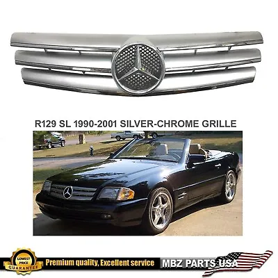 $155 • Buy Sl500 Sl600 Sl320 Sl Grille Amg Style Silver With Oem Star Chrome 1990-2002 R129