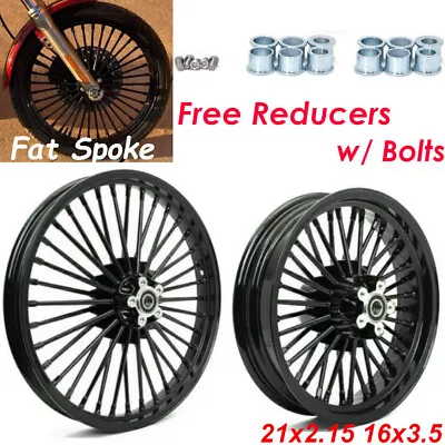 21x2.15 16x3.5 Fat Spoke Wheels For Harley Softail Night Train Heritage FLSTC • $578.44