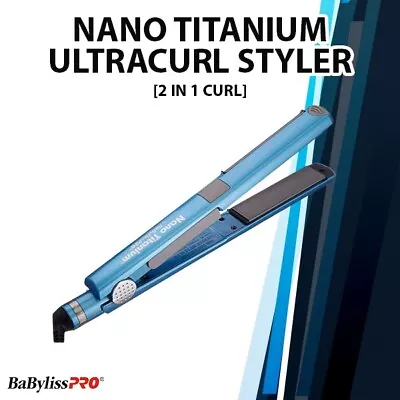 NEW BaByliss PRO Nano Titanium Ultra-Curl Hair Straightener Styler Curler • £131.99