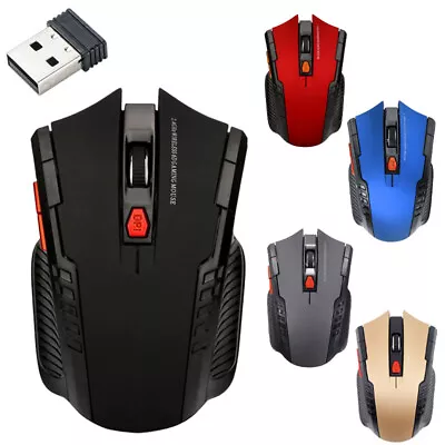 Wireless Mouse Pc Optical Laptop Cordless Usb Computer 2.4GHz Gaming Scroll Mice • £5.54