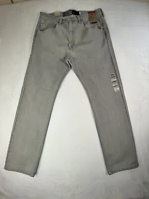 LEVI'S Silver Tab Mens 34 X 32 Light Gray Jeans Denim Straight Leg 100% Cotton • $57.76