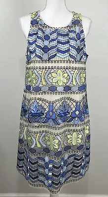 ECI New York Dress Floral-Embroidered Multicolor Scoop Neckline Swing Size L • $19.95