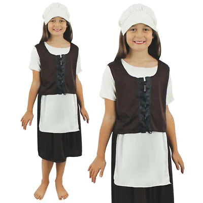 £12.99 • Buy Poor Tudor Girls Costume Kids Historical Victorian School Book Day Fancy Dress