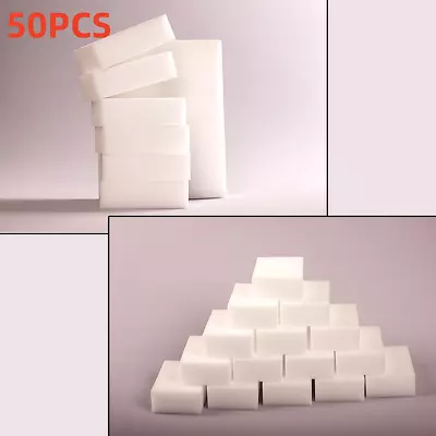 BULK 50PCS Magic Sponge Eraser Melamine Sponges Thick Cleaning Foam HomeKitchen • $5.99